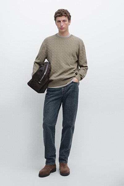 Massimo Dutti Pamuklu saç örgülü kazak