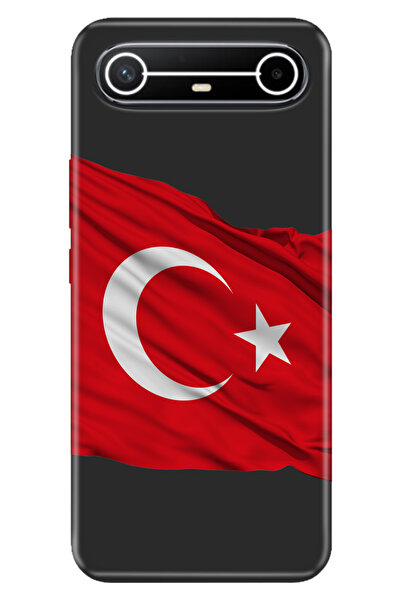 TECNO Spark Slim 5G KM9 Kılıf Renkli Silikon Baskılı TPU Al Bayrak