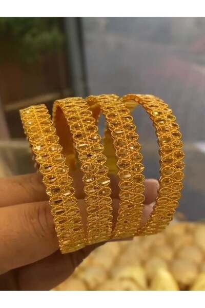 Generic Luxury Gold-Plated Wide Bangle Bracelet – Elegant Statement Jewelry f...