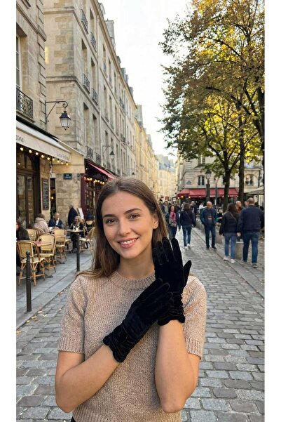 LAGRANZE Asalet Kadifesi Long Gloves