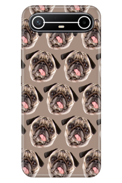 TECNO Spark Slim 5G KM9 Kılıf Dekoratif Silikon Baskılı Kapak Pug Pug Köpek