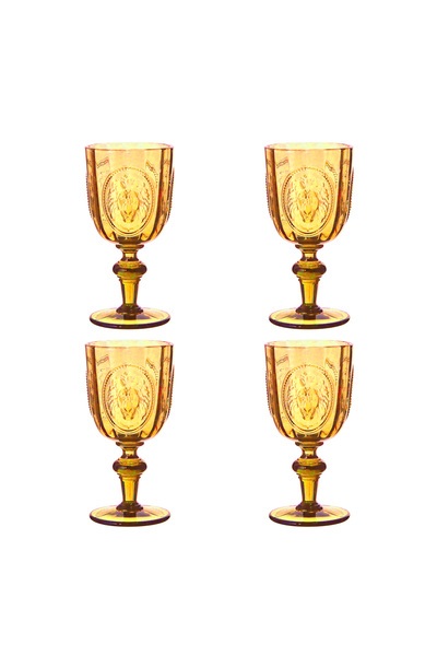 Lucky Art Palmera 4Lu Cam Kadeh Seti Amber