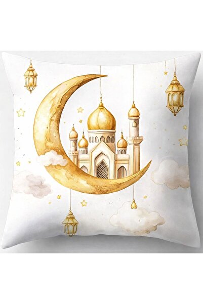 Veloma Home & Toys 1-Piece Ramadan Special Star and Moon Patterned Throw Pill...