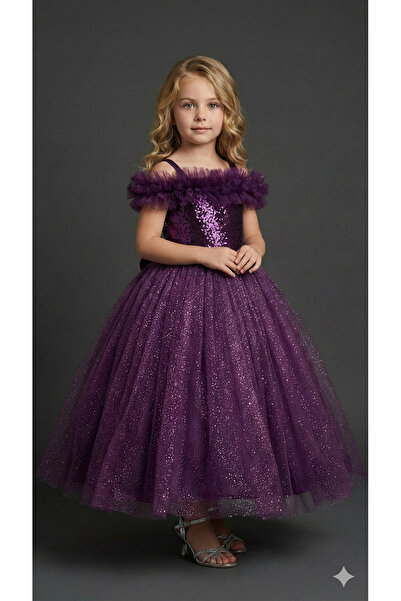 ay yılmaz Kız Çocuk Tarlatanlı Prenses Model Gelinlik Abiye Elbise