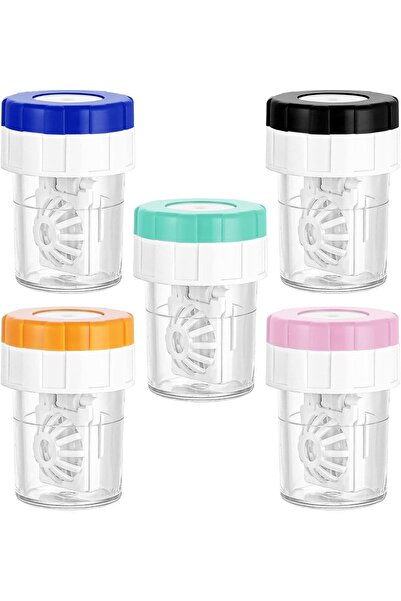 Arabest 5 قطع من منظف العدسات اللاصقة اليدوي، حاوية تنظيف العدسات للاستخدام ا...