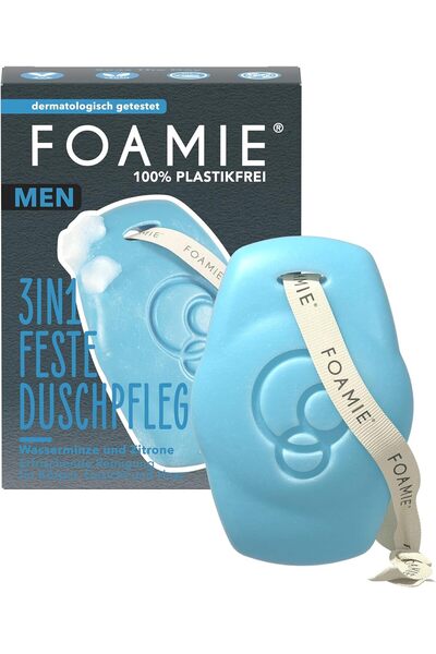 Foamie جل استحمام وشامبو صلب للرجال برائحة النعناع والليمون، 3 في 1 للاستحمام...