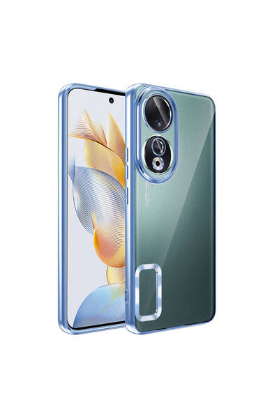 halkhouse Honor 90 Kılıf Kamera Korumalı Logo Gösteren Şeffaf Silikon Kapak Ş...