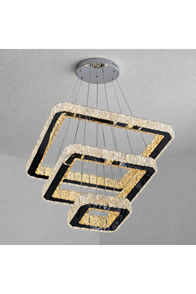 Led 2026 MODEL 3 KAT KARE ORJİNAL İTHAL KRİSTAL 3 RENKLİ BEYAZ,SARI,G.IŞIĞI