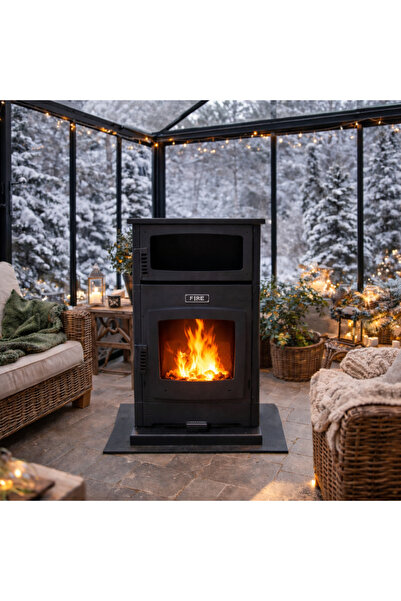 ogt makine Pelet Sobası Fırınlı Model: Fire01 ( Pelet ve Odun Yakılabilir)