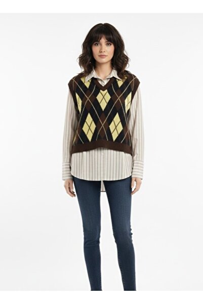 RAFF MAĞAZA KADIN BAKLAVA DESENLİ SÜVETER