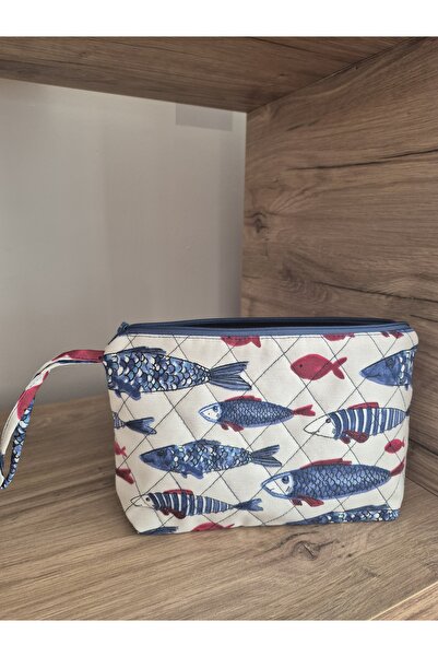 Handream Quilted Duck Fabric Fish Pattern (Makeup Bag/Handbag/Purse-Luggage O...