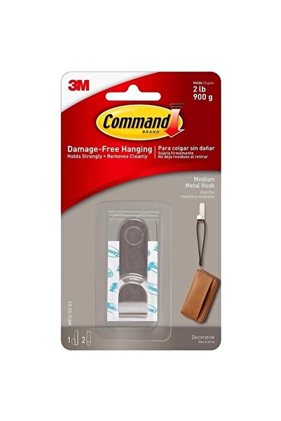 evimdeyokyok 3M™ Command™ MR12-SS-ES Orta Boy Modern Metal Askı, Max 900 gr (...