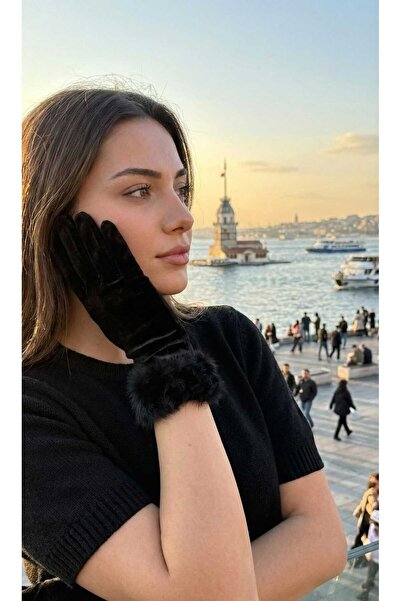 LAGRANZE Κοντά γάντια από βελούδο Nobility για γυναίκες