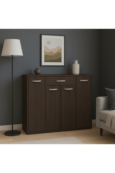 NO BRAND Comoda C 4 116x30x84 cm Wenge