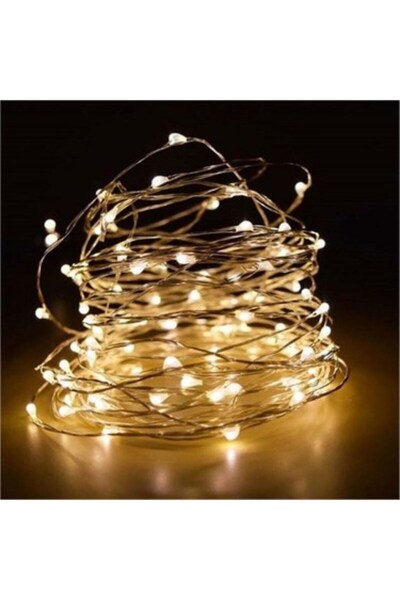 TakÇalıştır TKC(YT)™ Sarı Peri LED Flaşlı Işık – 10 Metre Dekoratif Oda ve Or...