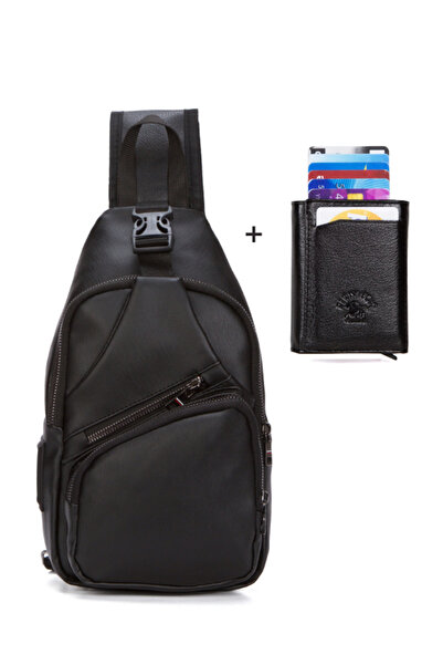 Newish Polo Unisex Yıkama Deri Usb Kulaklık Çıkışlı Çapraz Askılı Omuz Göğüs ...