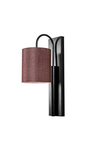 AmberLED Stylish Black Lampshade Head Single Sconce with Furry Detail E27 Com...