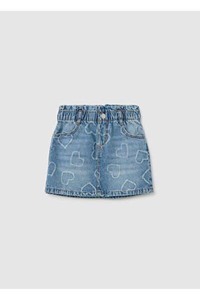 Ovs تنورة جينز زرقاء للبنات بقصة عادية