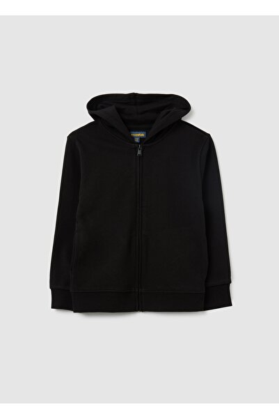 Ovs Children'S Black Pure Cotton Hoodie, Regular Fit