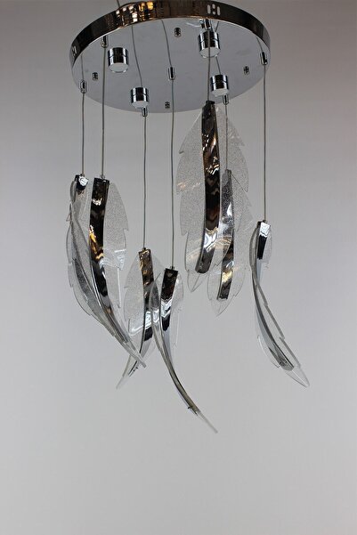 GN GEN AYDINLATMA Lüks Krom Çemberli Seri 7li Kristalize Tüy Model Modern Led...