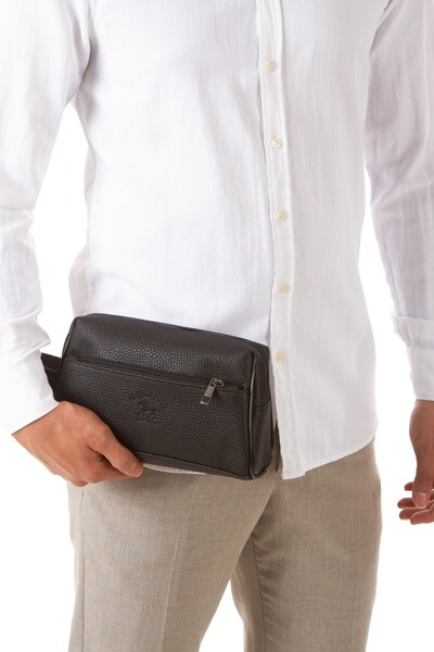 Newish Men's Vegan Leather Black Portfolio Clutch Shaving Cosmetic Care and D...