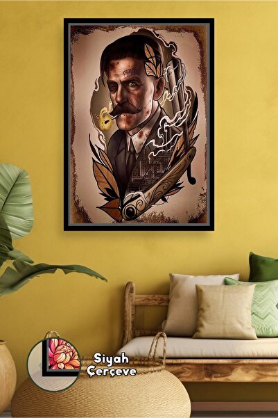 KOSS Dijital Klasična muška zidna dekoracija, uokvirena slika na platnu sa de...