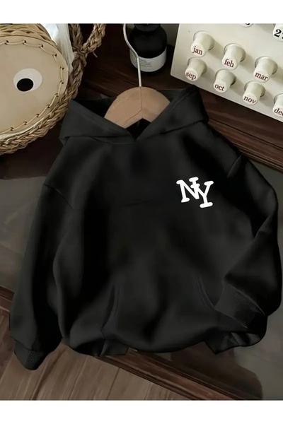 FUFLUNS سترة رياضية كبيرة الحجم مطبوعة بتصميم نيويورك للجنسين (نساء/رجال)