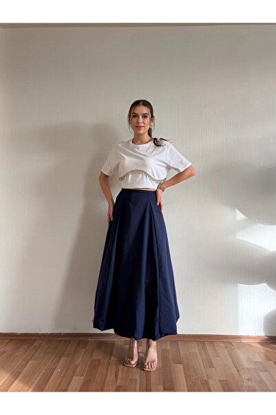 MODA Women's Long Poplin Balloon Model Skirt