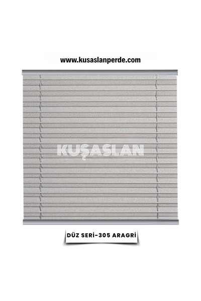 KUŞASLAN PLİSE PERDE ARA GRİ PLİSE PERDE