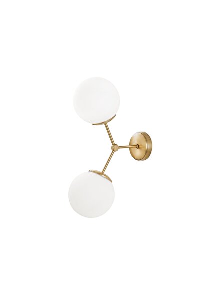 AmberLED Stylish Glass 2-Piece Sconce Bright Gold Living Room Lighting E27 Co...