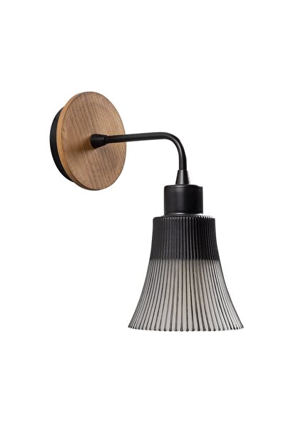 AmberLED Stylish Glass Single Sconce with Fuzzy Black E27 Compatible