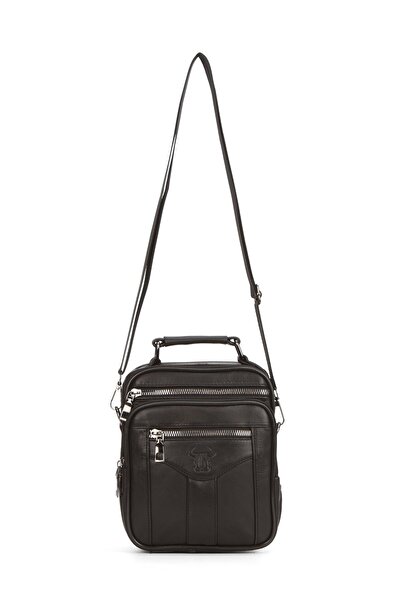 Newish Polo Men's Black Genuine Leather Steel Case Zippered Hand and Shoulder...