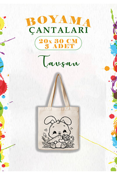 aprendi dünyanı ve kendini koru,ham bez kullan Çocuklara Özel 3’lü Boyama Çan...