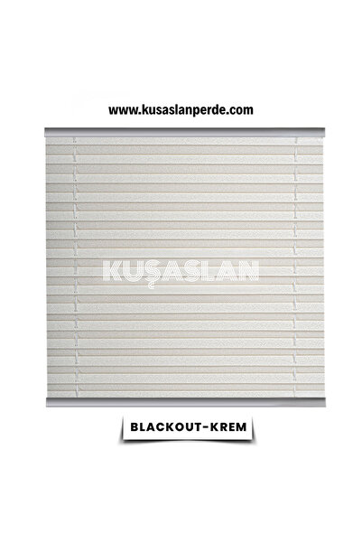 KUŞASLAN PLİSE PERDE BLACKOUT KREM PLİSE PERDE %100 KARARTMA