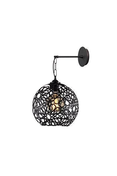 AmberLED Metal Body Single Pendant Lamp Chandelier with Fuzz Black E27 Compat...