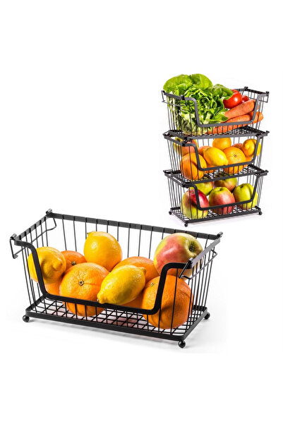 Vilde Black metal fruit and vegetable basket