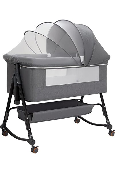AZZHAAR 3-in-1 Baby Bassinet - All Mesh Bedside Crib with Storage Basket, Whe...