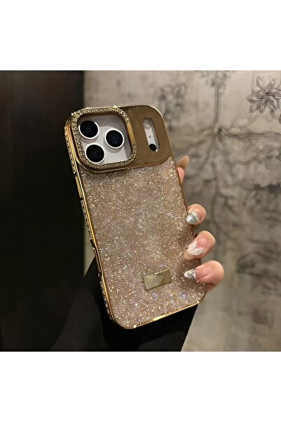 KumOziShop iPhone 11 PROMAX Uyumlu Kamera Standlı Taşlı Premium Kılıf