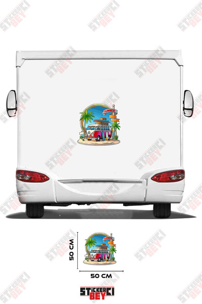 STİCKERCI BEY Camper Trailer Sticker Wrapping for Camper Trailer Standing on ...