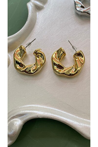 SELUVİA أقراط نسائية من الفولاذ على شكل نصف حلقة ملتوية |   فولاذ مقاوم للصدأ...