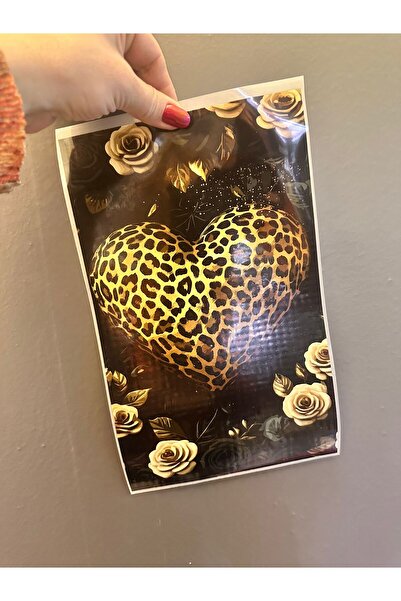 Gönülden Tasarım Iron-On Leopard Heart Transfer Printing Arma