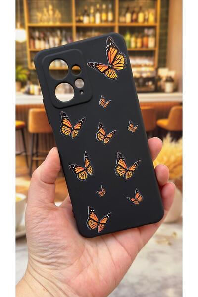 Vip Case جراب مطاطي كلاسيكي ممتص للصدمات من السيليكون بنمط الفراشة البرتقالية...