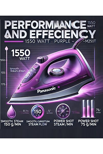 PANASONIC PROFESSIONAL Professional steam iron, 1550W, model NIM250T, anti-ca...