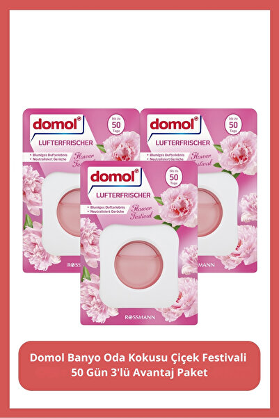 DOMOL Banyo Oda Kokusu Çiçek Festivali 50 Gün 3'lü Avantaj Paket