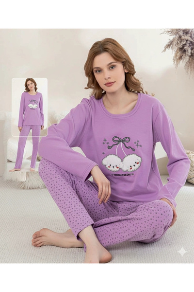 BOYRAZ Lilac purple patterned long sleeve - women's pajama set