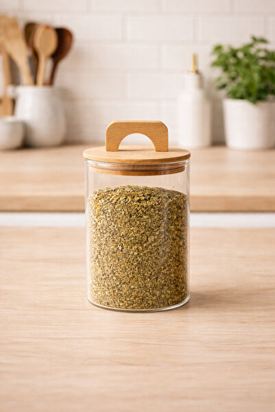 Kitchen Way Borosilicate 1000ml Jar with Bamboo Gasket Lid Kw-774