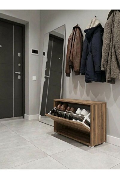 Macco Mobilya 1 Bölmeli Raflı Ayakkabılık - Düşer Kapaklı Modern Antre Düzenl...