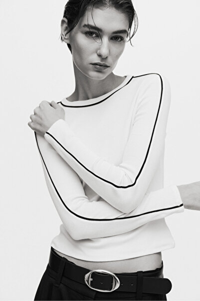 H&M Ribanalı Jarse Üst