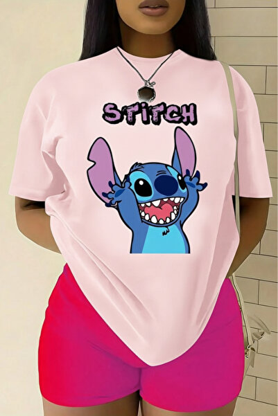 New Shine تي شيرت مطبوع عليه ستيتش للجنسين