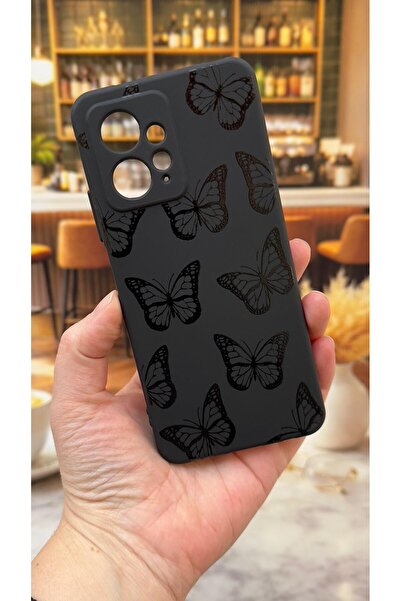 Vip Case جراب مطاطي كلاسيكي ممتص للصدمات من السيليكون بنمط الفراشة السوداء مت...